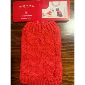 WonderShop at Target Red Cable Knit Pet Sweater Medium Dog  Holiday